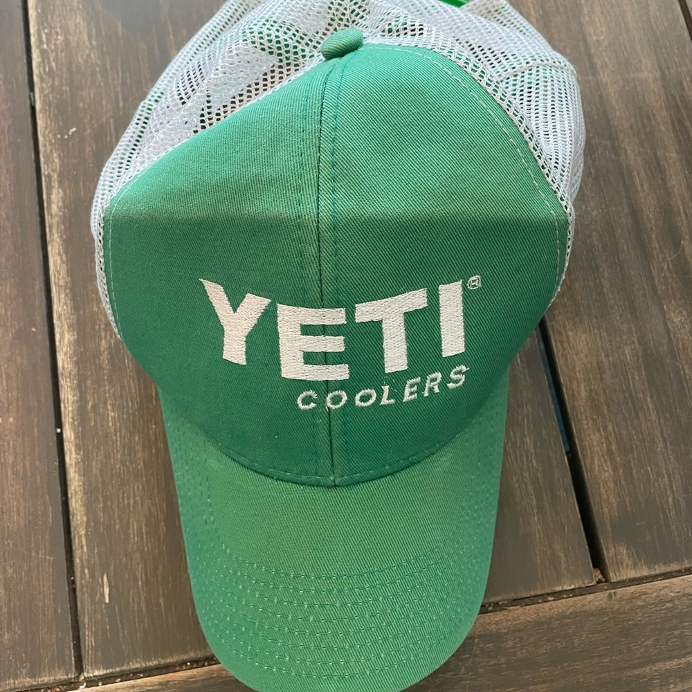 Green YETI trucker hat